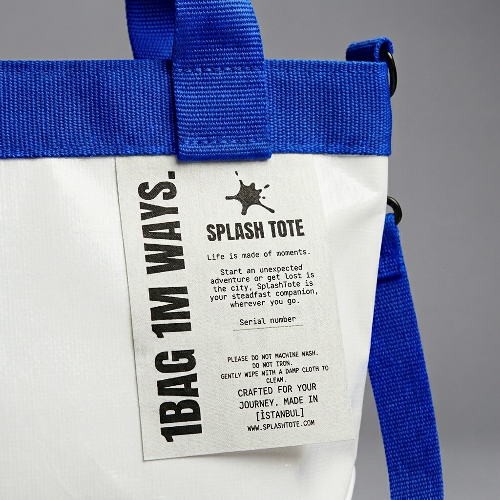 SplashTote Mini Beyaz & Mavi - Görsel 3