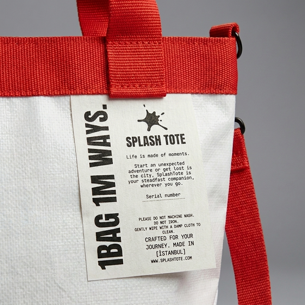 SplashTote Mini Beyaz & Kırmızı - Görsel 3