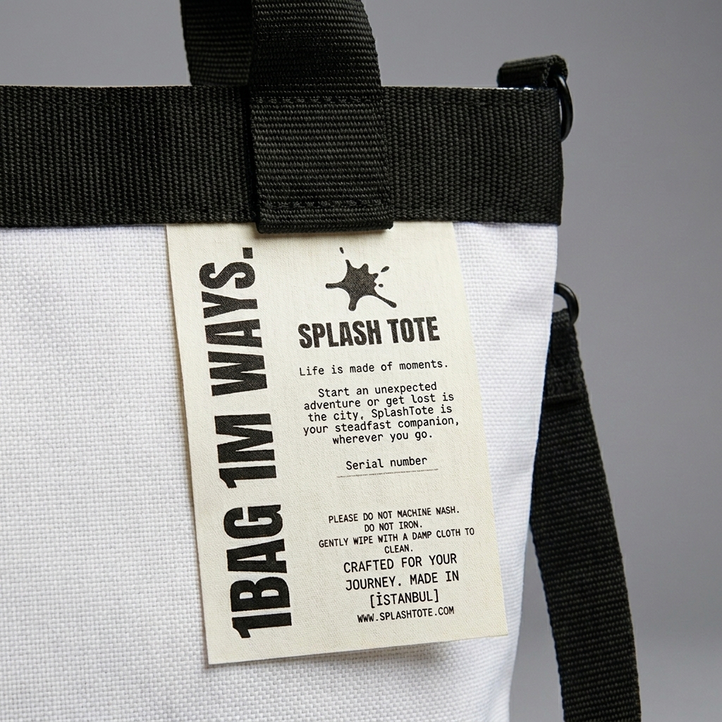 SplashTote Mini Beyaz & Siyah - Görsel 3