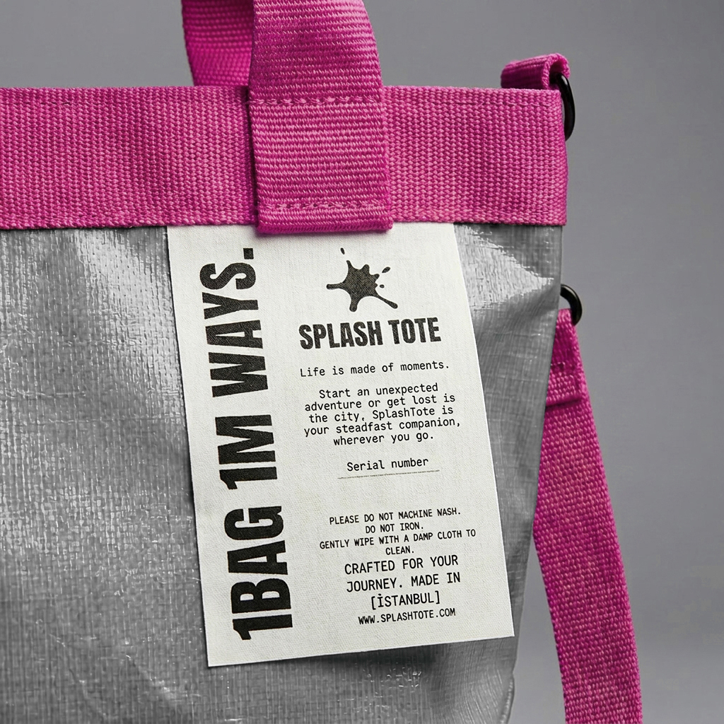 SplashTote Mini Gri & Pembe - Görsel 4