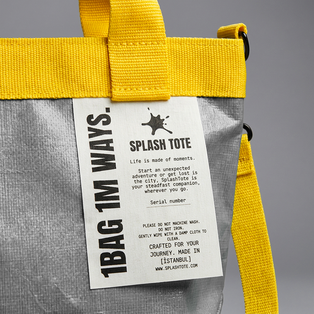 SplashTote Mini Gri & Sarı - Görsel 4